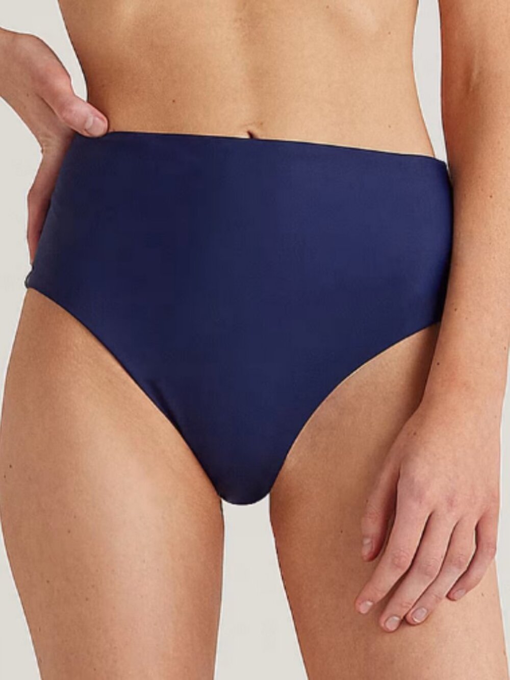 Quince Italian High-Rise Bikini Bottom Deep Navy XL NWT